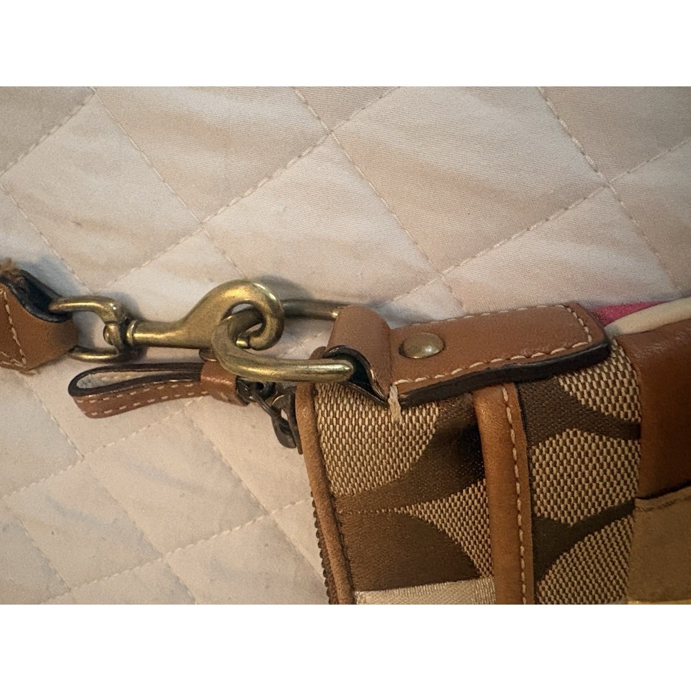 VTG Coach Patchwork Crossbody Y2K Signature C Leather Metallic Suede - Picture 5 of 16